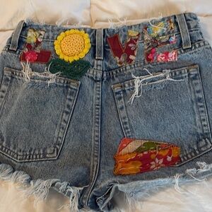 ❤️Boho denim patchwork cut-offs”❤️-(#20)